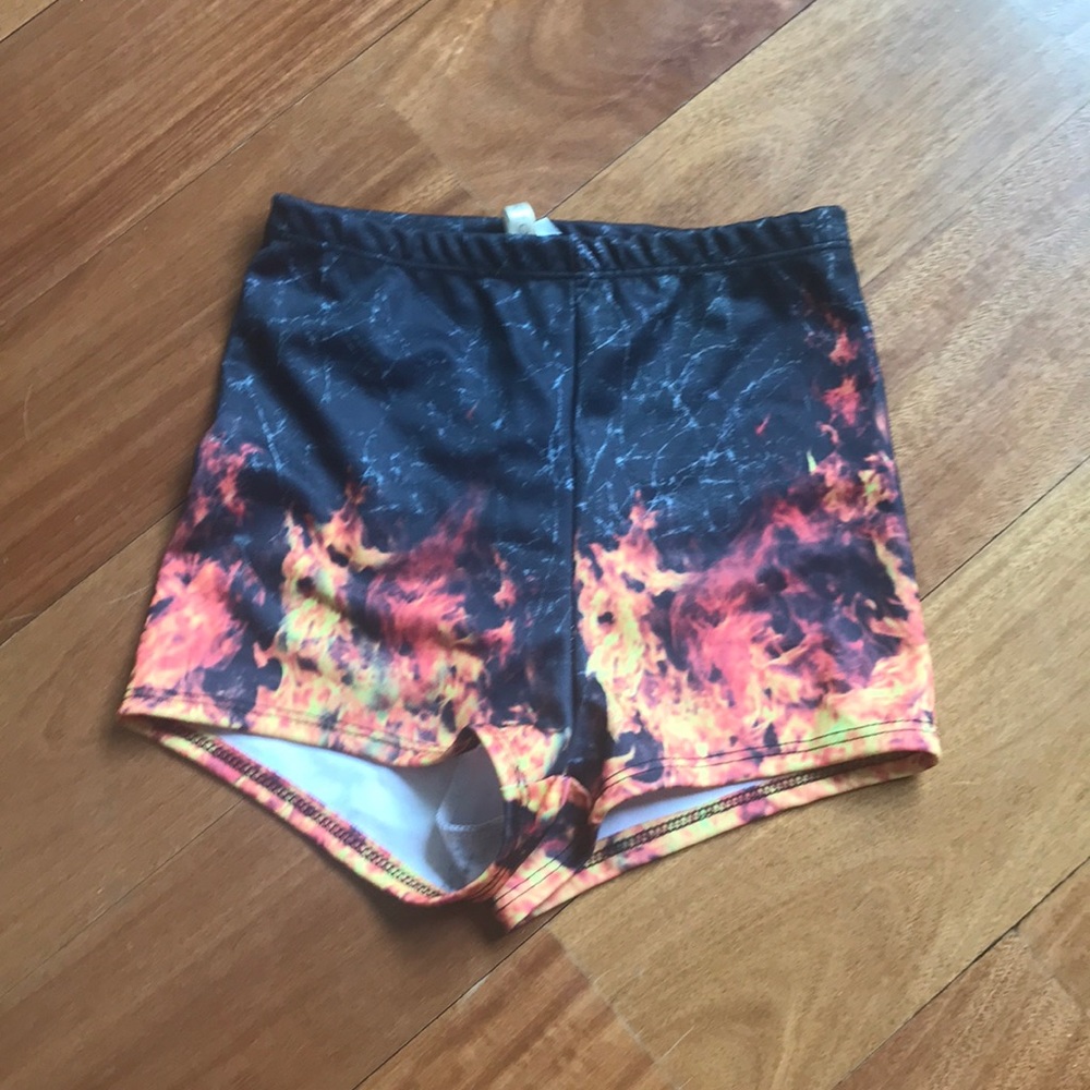 High waist flame fire spandex